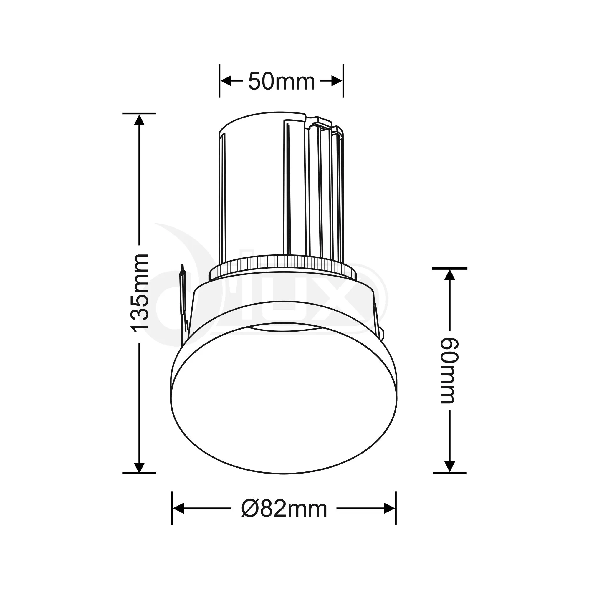 Balla 10 Tridonic Powered 10W 2700K 710lm 36° CRI>90 LED Engine White Fixed Recessed Spotlight, IP20 DM201224  Dlux Balla 10